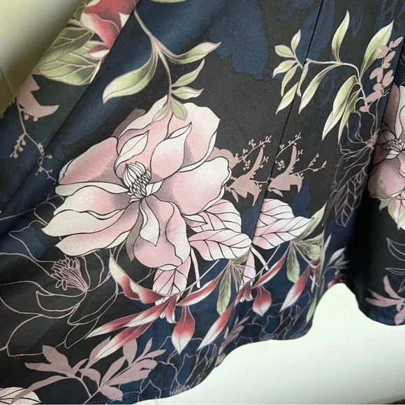 Roz & Ali Navy Blue Pink Floral Dress Size 6 - Picture 4 of 10